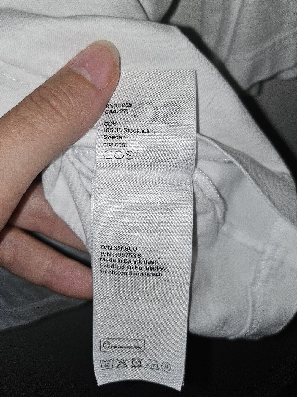 COS White Short Sleeve T-Shirt Relaxed fit XXL - Picture 4 of 4